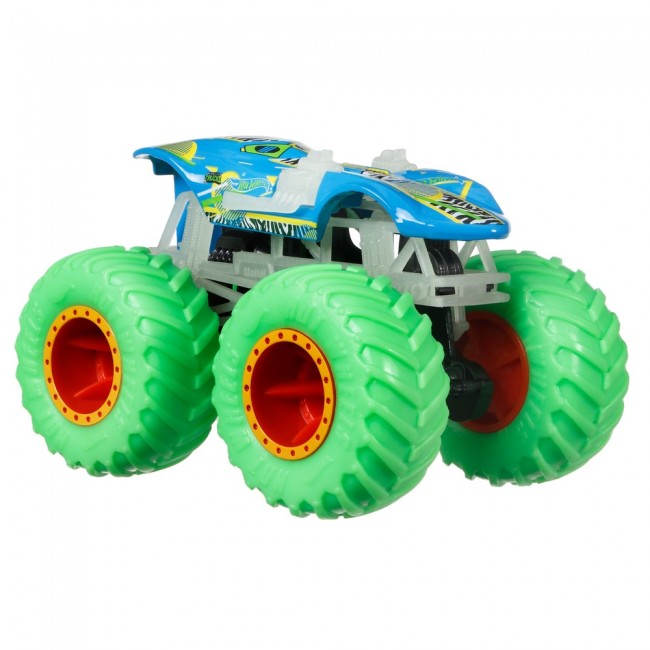 Базова машинка позашляховик Сяючі в темряві серії Monster Trucks Hot Wheels в ас HCB