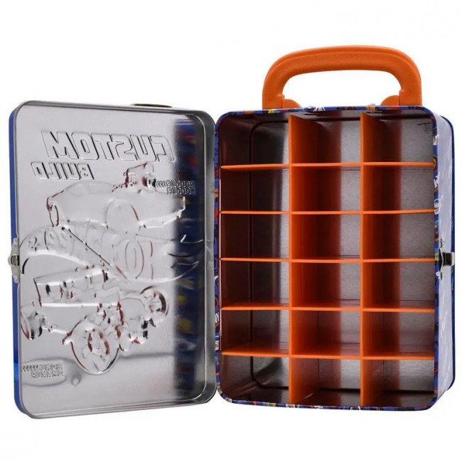 Контейнер для машинок Hot Wheels в синьому металевому корпусі HWCC B