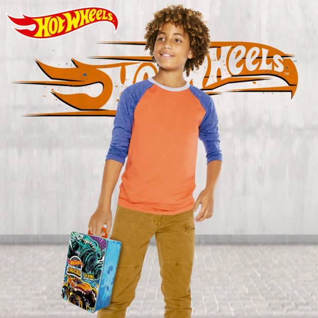 Металевий контейнер для зберігання машинок серії Monster Trucks Hot Wheels HWCC