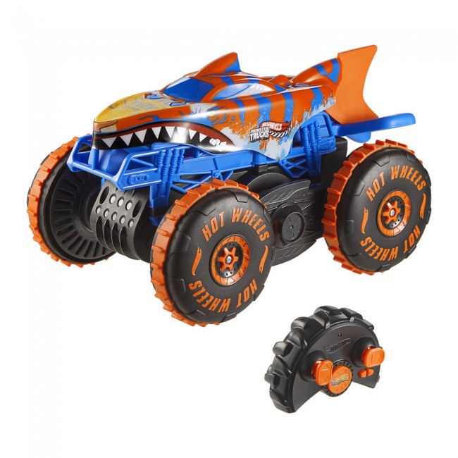 Увеличенная машинка-внедорожник 1:15 на радиоуправлении "Tiger Shark Climber" Hot Wheels Monster Trucks