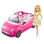 Набор с куклой Barbie "Фиат" розовый