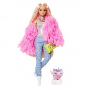 Кукла Barbie "Экстра" в розовой пушистой шубке