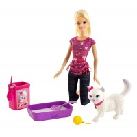 Набор Barbie с котенком серии "Уход за любимцами"