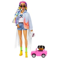 Кукла Barbie "Экстра" с радужными косичками