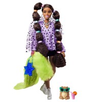 Кукла Barbie "Экстра" с хвостиками с резинками